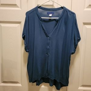 Simple Styled Teal Blue/Green‎ Pull over Top Size L